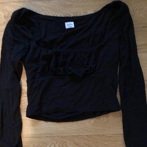Brand - Black crop top long sleeve size medium